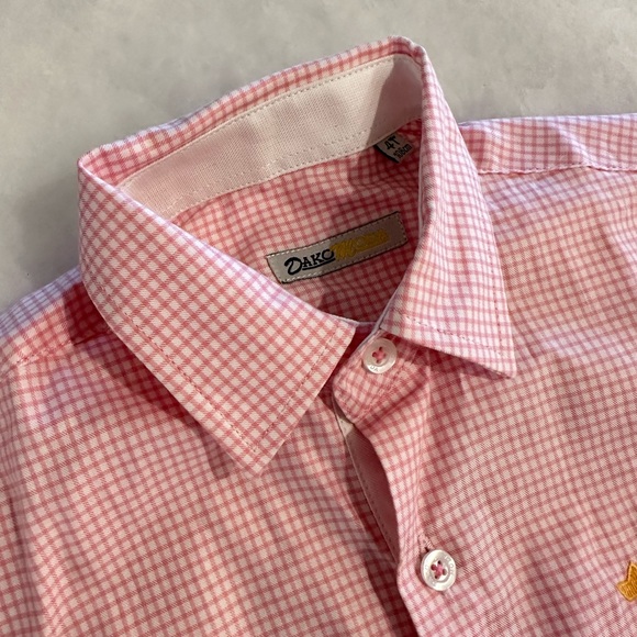 Boys 4T pink gingham dress shirt. - Picture 2 of 3